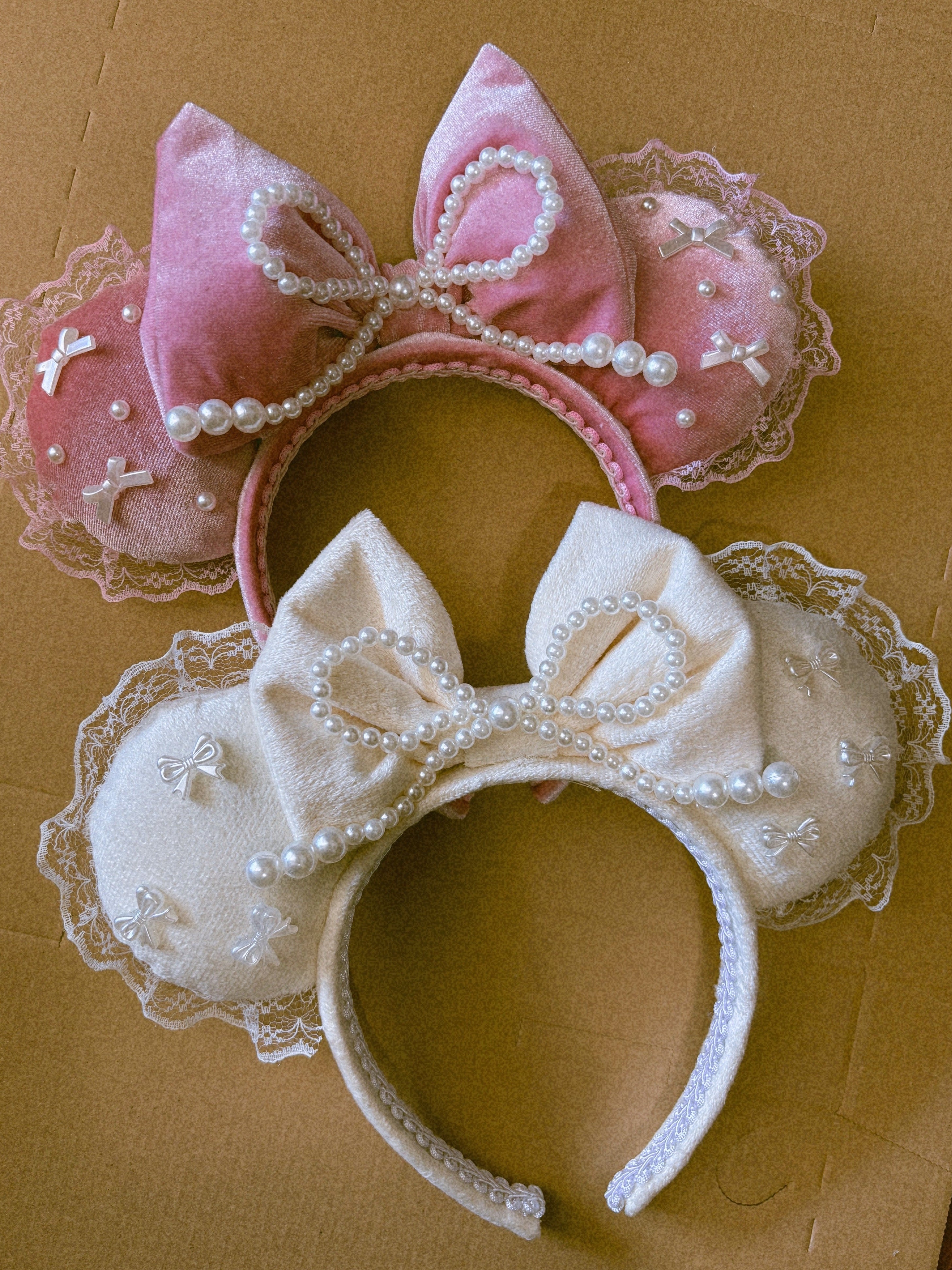 Pink Velvet with Jewels Ears